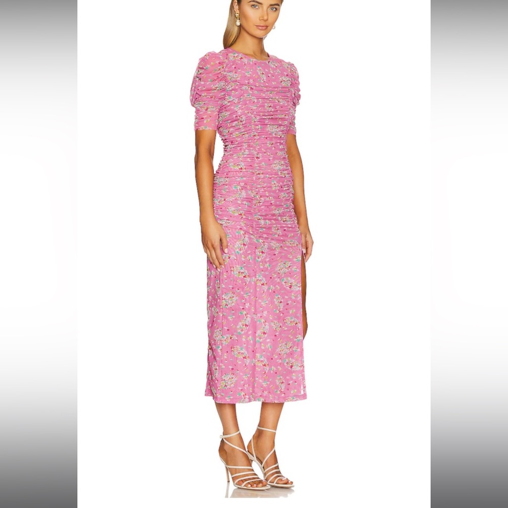 Briella Midi Dress in Hot Pink Combo Free People